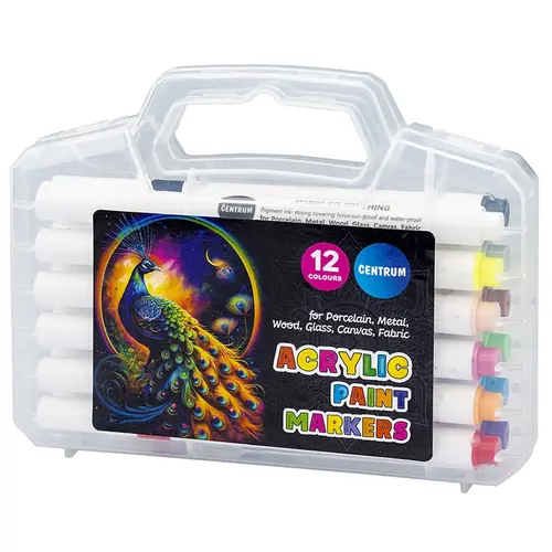 Markeri akrilni Centrum 12 boja 1-3mm u PVC kutiji 12/1 89783-0