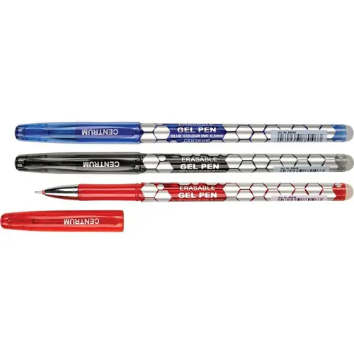 Set kemijskih olovaka Centrum gel piši briši (crvena, crna, plava) 0,5mm u PVC vrećici 3/1 80446-1