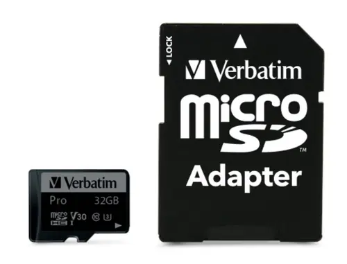 Memorijska kartica Verbatim #47041 micro SDHC 32GB Pro U3, V30, Class10 + Adapter-2