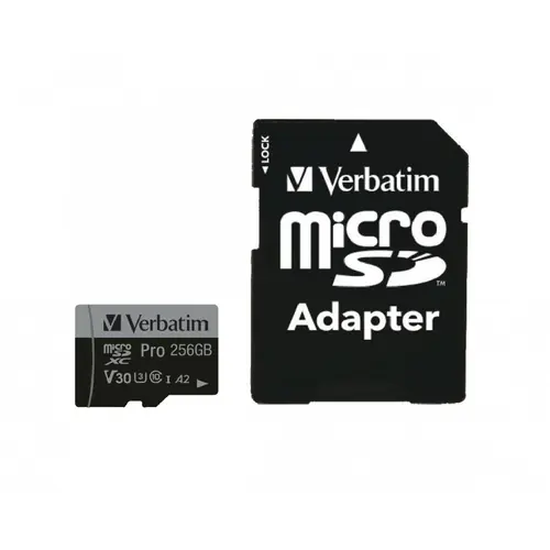 Memorijska kartica Verbatim #47045 micro SDXC 256GB Pro U3, V30, Class10 + Adapter-1