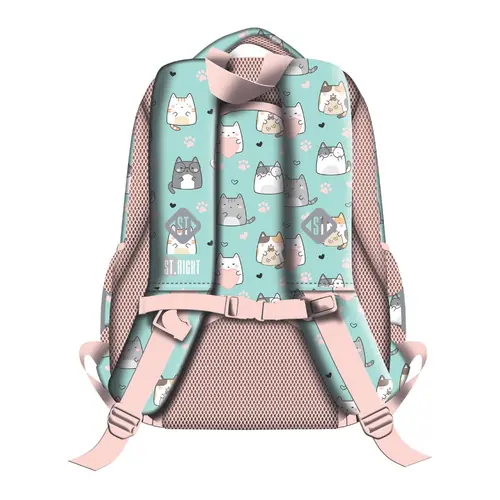 Ruksak školski St.Right Charming Cats s pretincem za prijenosno računalo 15"-1