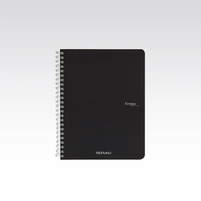 Bilježnica Fabriano Ecoqua original A5 90g 70L spiralna kocke nero/crna 19148109-0