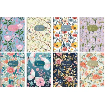 Notebook Ilijanum Bloom collection A4 70gr 52sh 3D Gold foil pure 40032