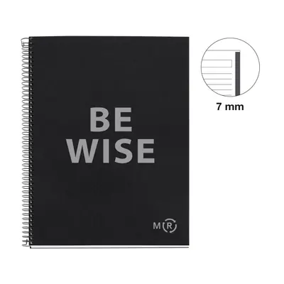 Kolegij blok Miquelrius A4 90g 80L spiralni crte Recycled cardboard be eco anrhracite MR46890-0