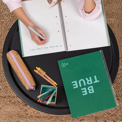 Kolegij blok Miquelrius A4 90g 80L spiralni crte Recycled cardboard be eco emerald MR46888-3