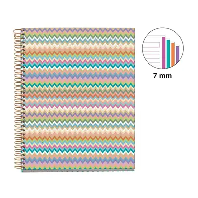 Kolegij blok Miquelrius A5 70g 120L spiralni crte Extra rigid cardboard lifestyle zig zag mallorca MR4186-1