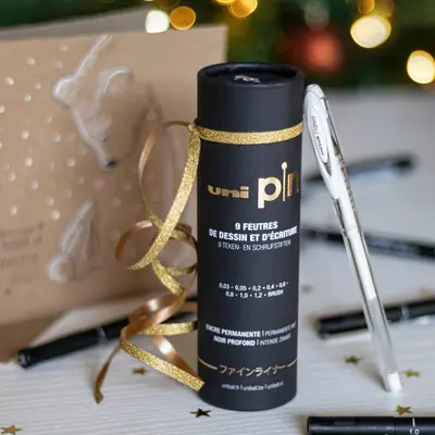 Marker Uni pin set (tube gift set 9 kom) crni-5