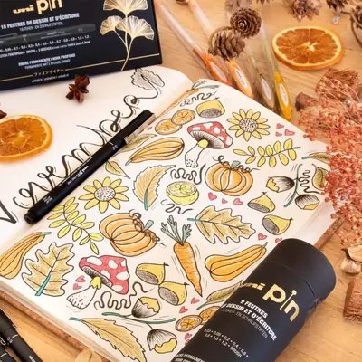 Marker Uni pin set (tube gift set 9 kom) crni-6