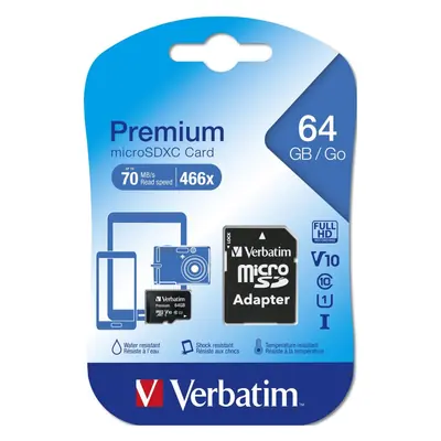 Memorijska kartica Verbatim #44084 micro SDXC 64Gb Class10 + 1 adapter