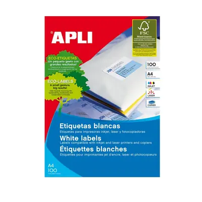 Naljepnica Apli 48,5x25,4mm bijela 100L 3129/1285