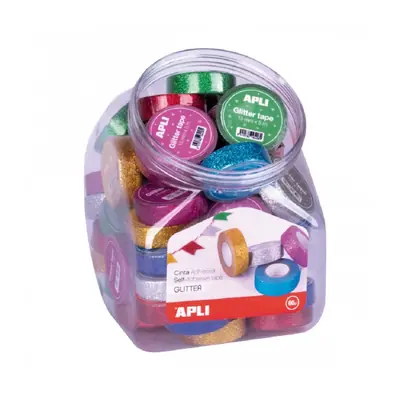 Traka ljepljiva/selotejp glitter Apli 15/5 m 18520