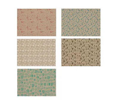 Ukrasni papir Apli 0,70x2m Kraft Fun u roli sortirano 60g (display 55/1) 18911-1