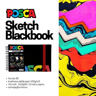 Uni Posca Sketch Black book-0