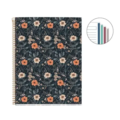 Kolegij blok Miquelrius A4 70g 100L spiralni crte bloom british bloom MR4046-1