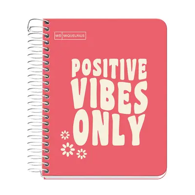 Kolegij blok Miquelrius A6 90g 100L spiralni crte Messages rigid cardboard coral MR4277-0