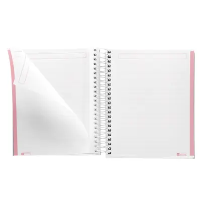 Kolegij blok Miquelrius A6 90g 100L spiralni crte Messages rigid cardboard pink MR4281-1