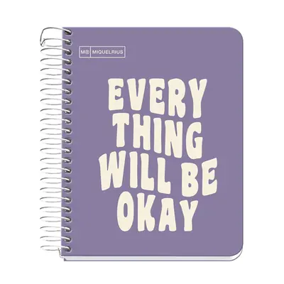 Kolegij blok Miquelrius A6 90g 100L spiralni crte Messages rigid cardboard purple MR4280-0