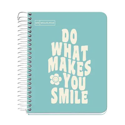 Kolegij blok Miquelrius A6 90g 100L spiralni crte Messages rigid cardboard sky blue MR4279-0