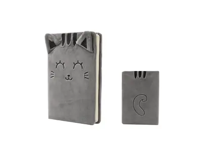 Notes iTotal plišani A5 Cat siva mačka XL2052C
