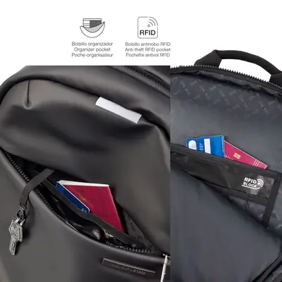 Ruksak za prijenosno računalo Miquelrius crna 16" M 38x46x13cm MR16980-6