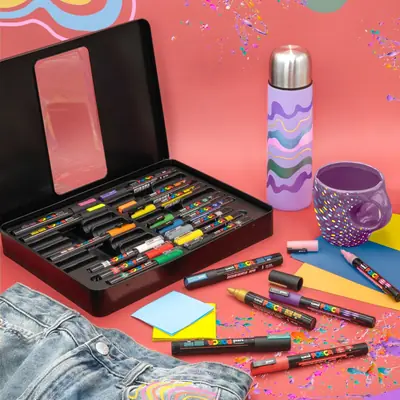 Marker Uni gift set Posca u metalnoj kutiji (mix pc-1m/ pc-3m/pc-5m) groovy colours 20/1 302422188-2