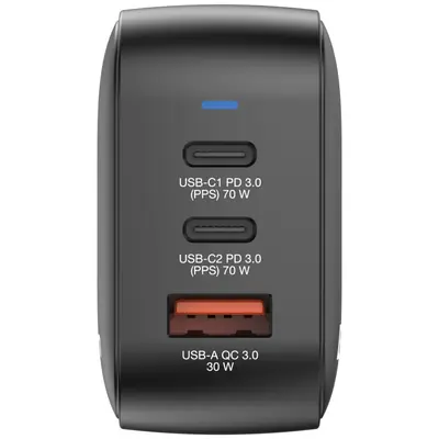 Punjač zidni Verbatim Mini GaN #32229 70W, 3 priključka; 2xUSB-C PD 70W/1xUSB-A QC 3.0 (EN/UK/US)-1