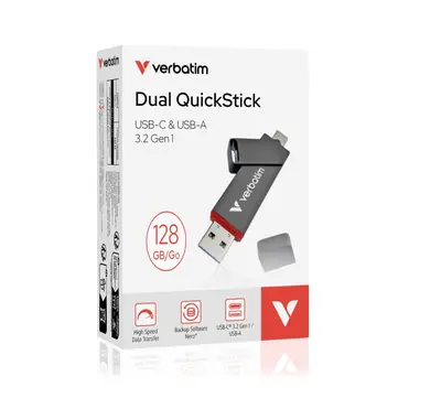 USB Dual QuickStick Verbatim 3.2 Gen1 #32040 128GB, USB-C/USB-A-1