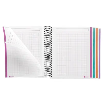 Kolegij blok Miquelrius A6 70g 120L spiralni kocke spring night crni MR4338-1