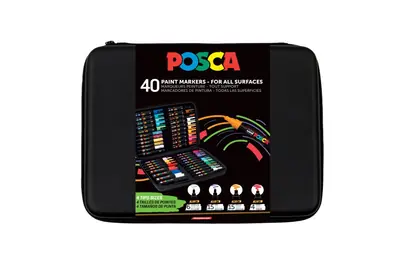 Marker Uni gift set Posca Art case u gumiranoj pernici (mix pc-1m/ pc-3m/pc-5m/pc-8k) 40/1 302422304-0