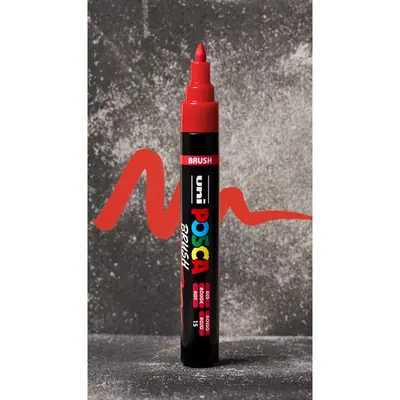 Uni pak marker Posca pc-5br brush osnovne boje 8/1 plastic free pakiranje-6
