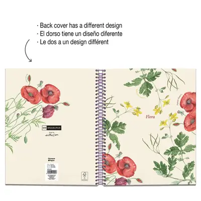 Kolegij blok Miquelrius A5 Botanical Flora Papaver 100L 70g/m2 crte MR4424-1