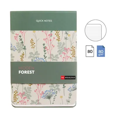 Blok Miquelrius A5 Hidden Forest ljepljeni 80L 80g/m2 crte MR7774-2