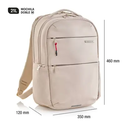 Ruksak za prijenosno računalo Miquelrius 2 odjeljka bež 16" M 35x46x12cm 21L MR19564-1