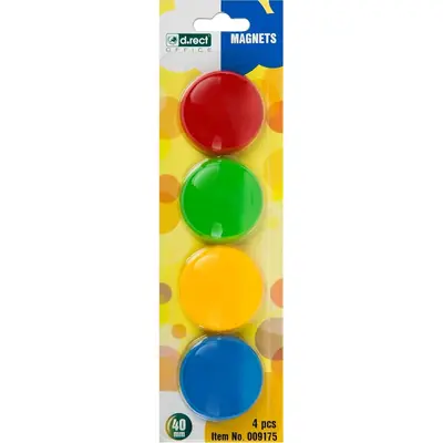 Magnet 40mm D.RECT sortirane boje 4/1 blister 24034