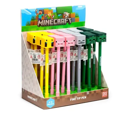 Kemijska olovka Puckator Minecraft s gumenim ukrasom (Pig/Bee/Zombie/Skeleton) sortirano 24/1 PEN254-0