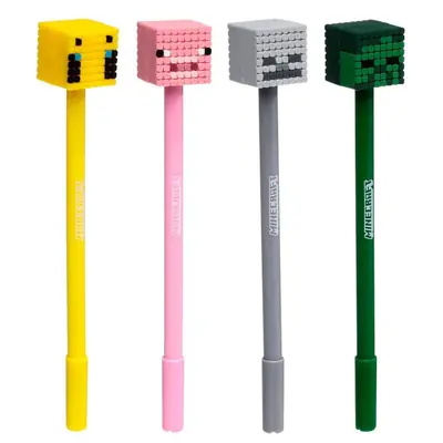 Kemijska olovka Puckator Minecraft s gumenim ukrasom (Pig/Bee/Zombie/Skeleton) sortirano 24/1 PEN254-1