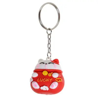 Privjesak za ključeve Puckator 3D PVC Maneki Neko mačka za sreću sortirano KEY255-3