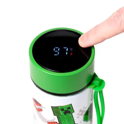 Termalna boca Puckator Minecraft SSS BOOM s digitalnim termometrom 450 ml BOT240-3