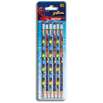 Olovka grafitna Spiderman s gumicom (blister 6kom) 508550-0