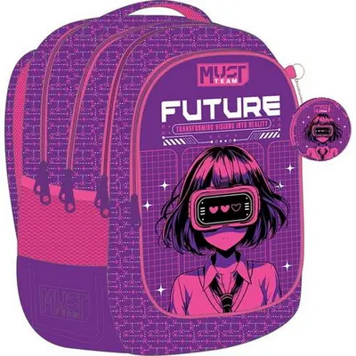 Ruksak školski Must team Anime girl 4 pretinca 32x26x43cm 587206-0