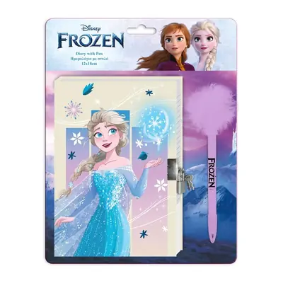 Set dnevnik s ključićem i kemijska olovka pom pom Frozen 564296-0