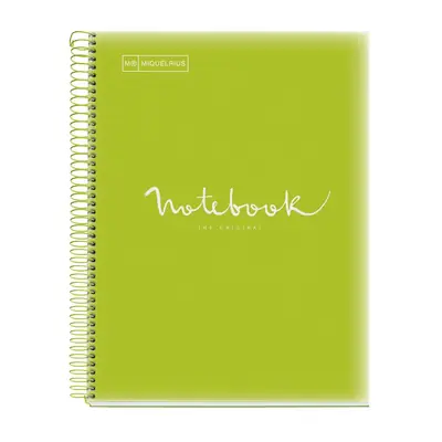 Kolegij blok Miquelrius A4 90g 120L spiralni crte Emotions Lime MR49940-0