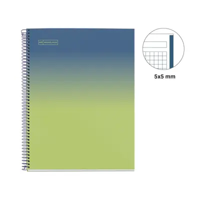 Kolegij blok Miquelrius A4 90g 80L spiralni kocke Gradient Blue & Lemon MR4446-1