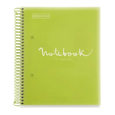 Kolegij blok Miquelrius A5 90g 120L spiralni crte Emotions Lime MR49952-0