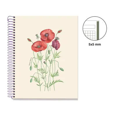 Kolegij blok Miquelrius A5 90g 80L spiralni kocke Entredos Papaver Rhoedas MR4505-1