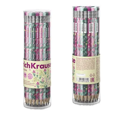 Olovka grafitna ErichKrause Floral Soul HB sa gumicom okrugla sortirano 42/1-3