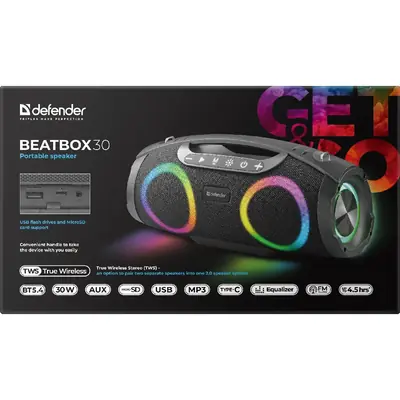 Prijenosni zvučnik Defender Beatbox 30, BT/FM/USB/microSD, RMS 30W-5