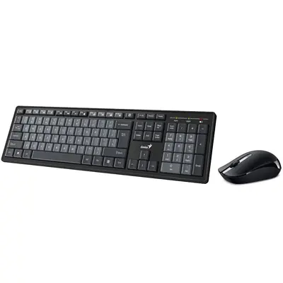 Set Genius tipkovnica smart KM-8200  + Miš bežični, crno siva (US)-1