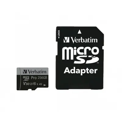 Memorijska kartica Verbatim #47045 micro SDXC 256GB Pro U3, V30, Class10 + Adapter-1