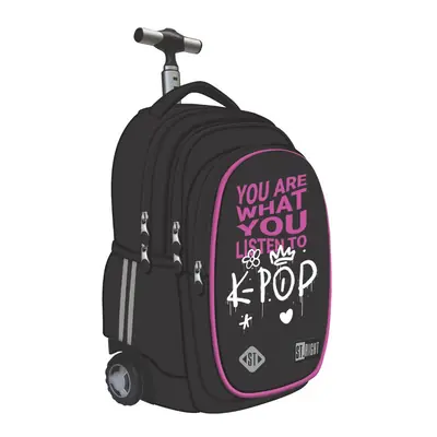 Ruksak školski St.Right na kotačiće K-POP Rhythm s pretincem za prijenosno računalo 17"